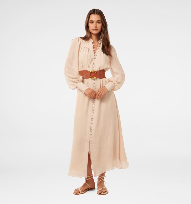 Anja Self Stripe Belted Midi D