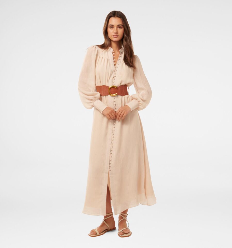 Anja Self Stripe Belted Midi D