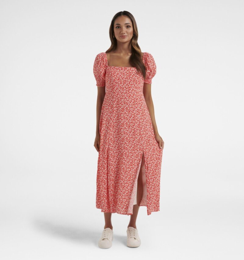Brianna Petite Printed Midi Dr