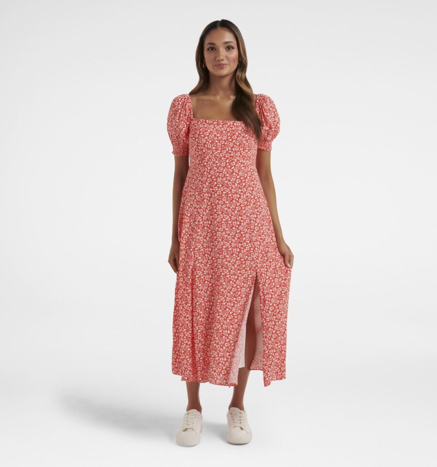 Brianna Petite Printed Midi Dr