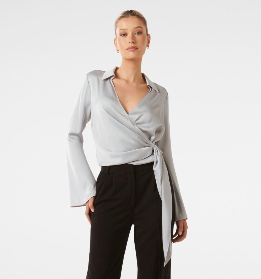 Cadence Satin Wrap Top