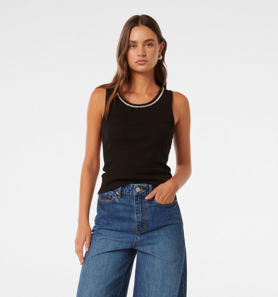 Eda Embellished Neck Top