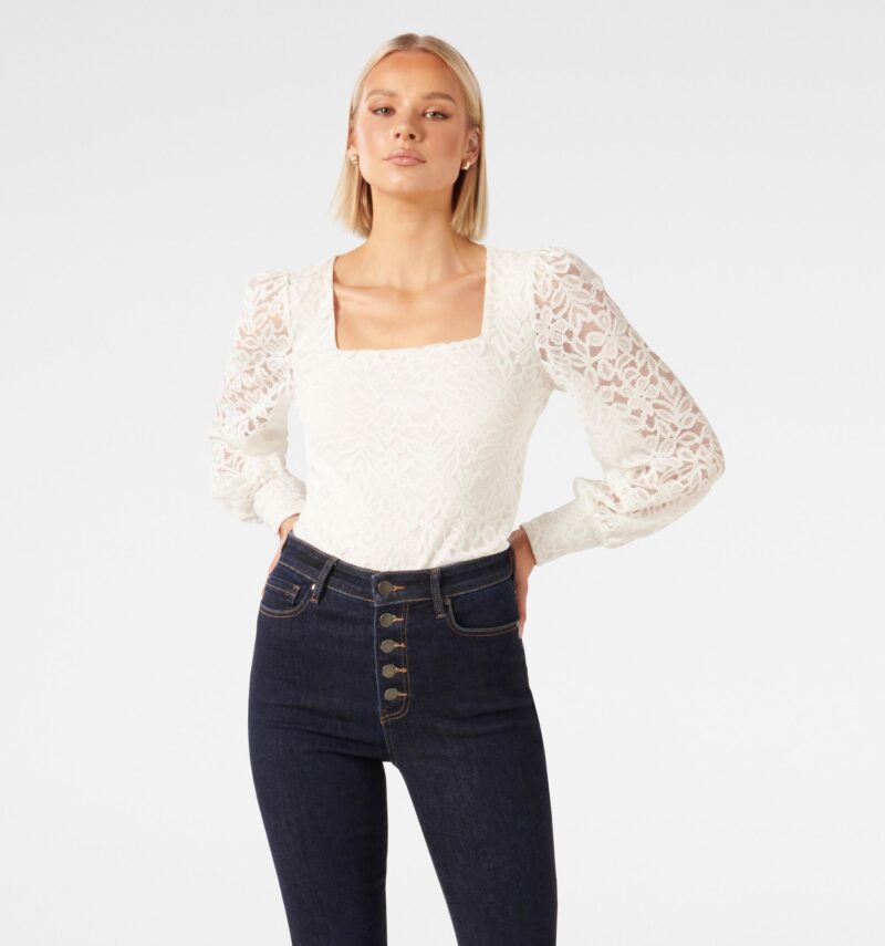 Ellary Lace Square Neck Top