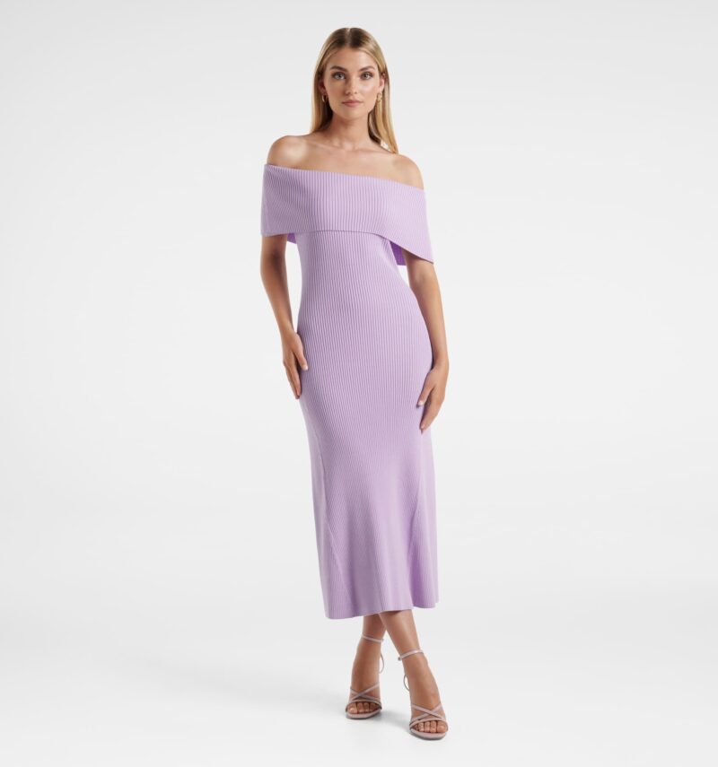 Emma Bardot Rib Knit Dress