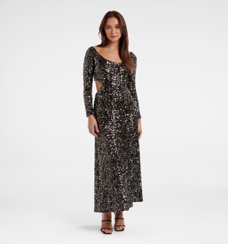 Farrah Sequin Cut Out Back Dre