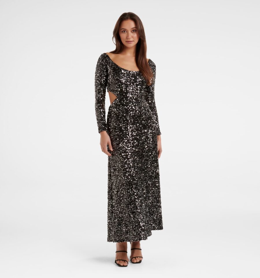 Farrah Sequin Cut Out Back Dre