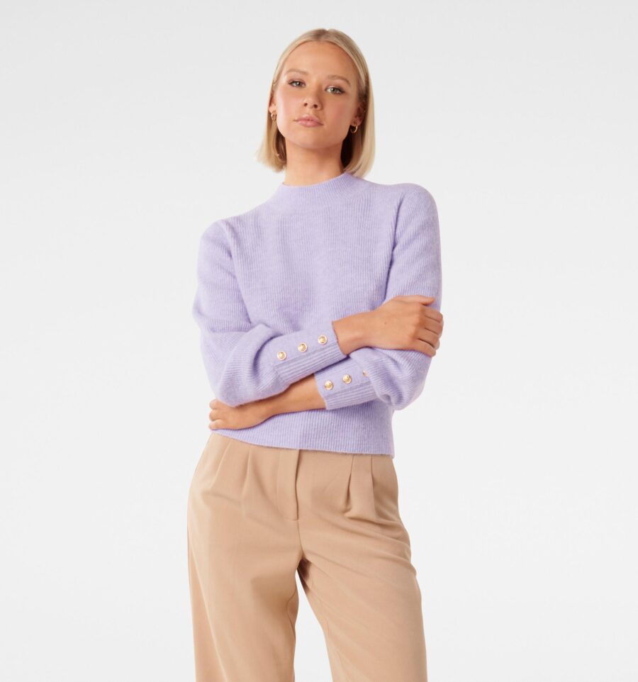 Fearne Crew Neck Button Cuff J