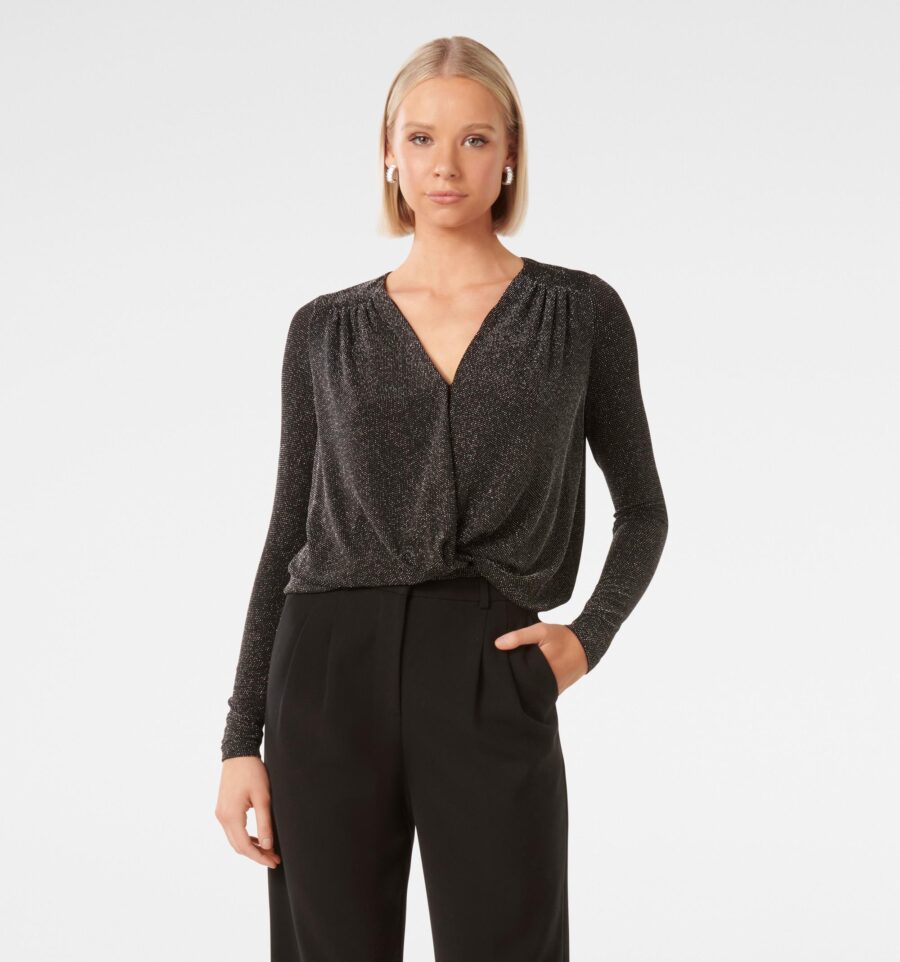 Gabby Glitter Bubble Hem Blous