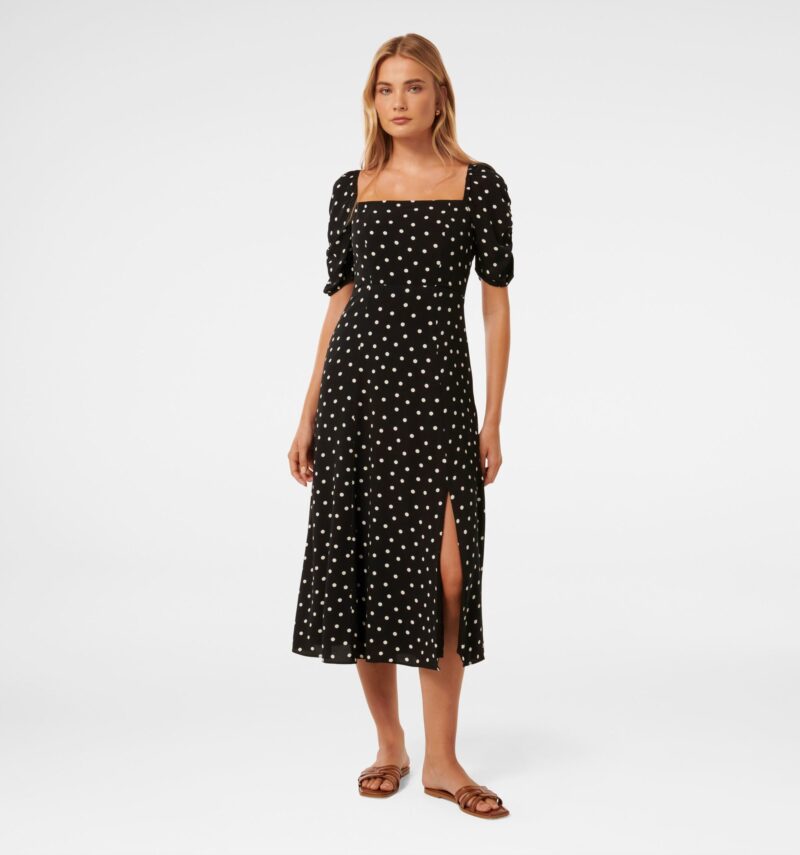 Hailee Puff Sleeve Midi Dress
