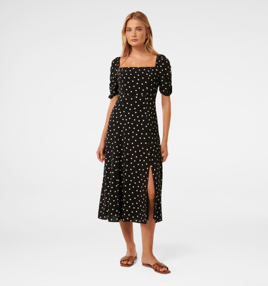 Hailee Puff Sleeve Midi Dress
