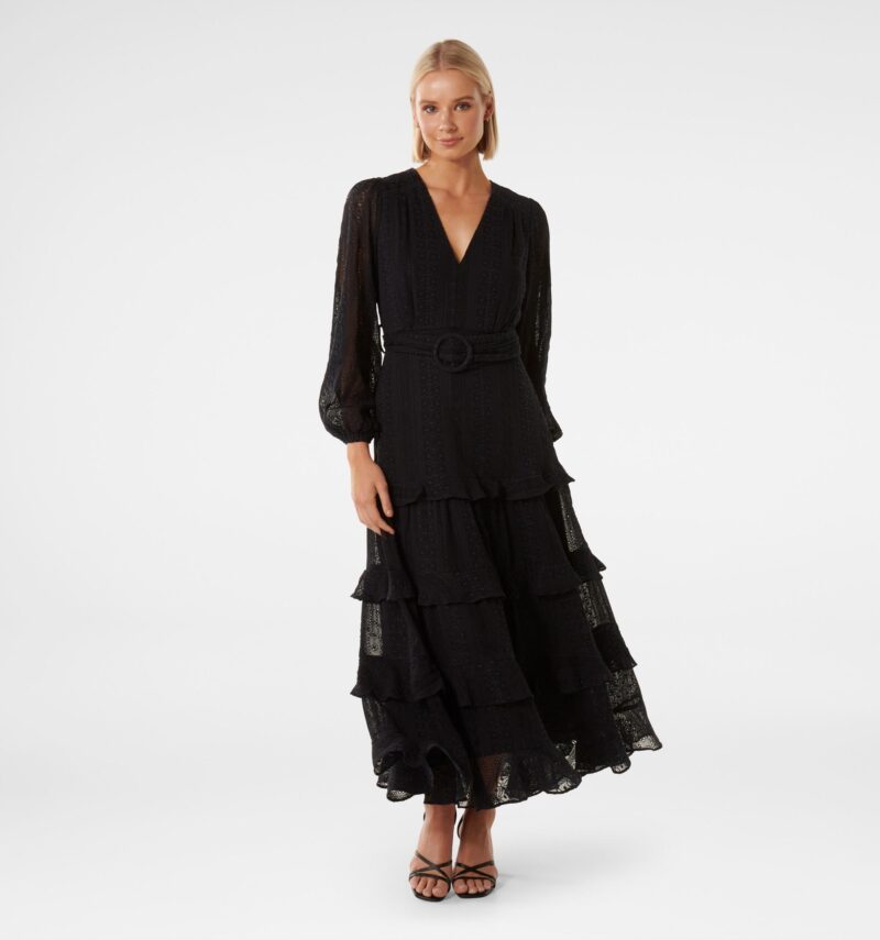 Hudson Embroidered Ruffle Midi
