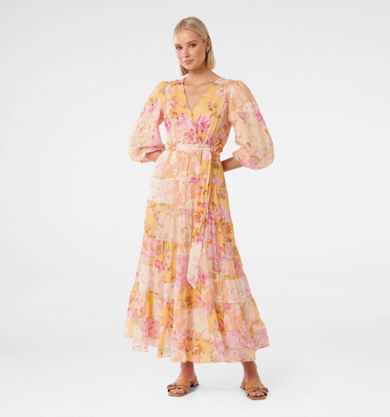 Imogen Tiered Wrap Midi Dress