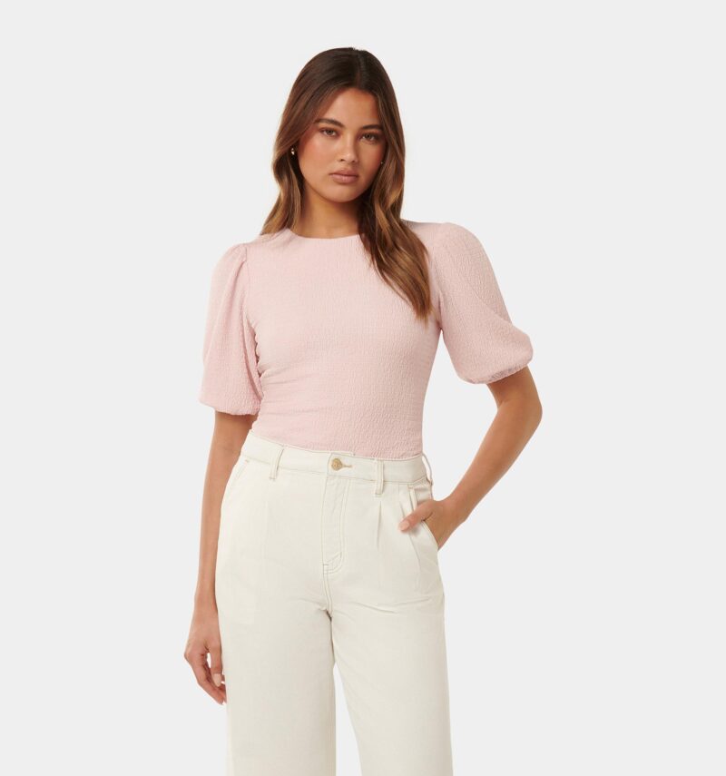 Jolanta Textured Puff Sleeve T
