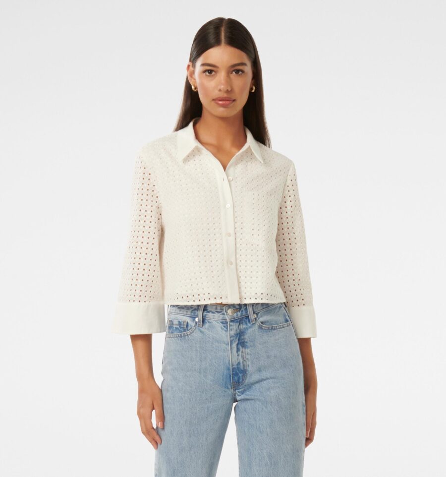 Josephina Broderie Crop Blouse