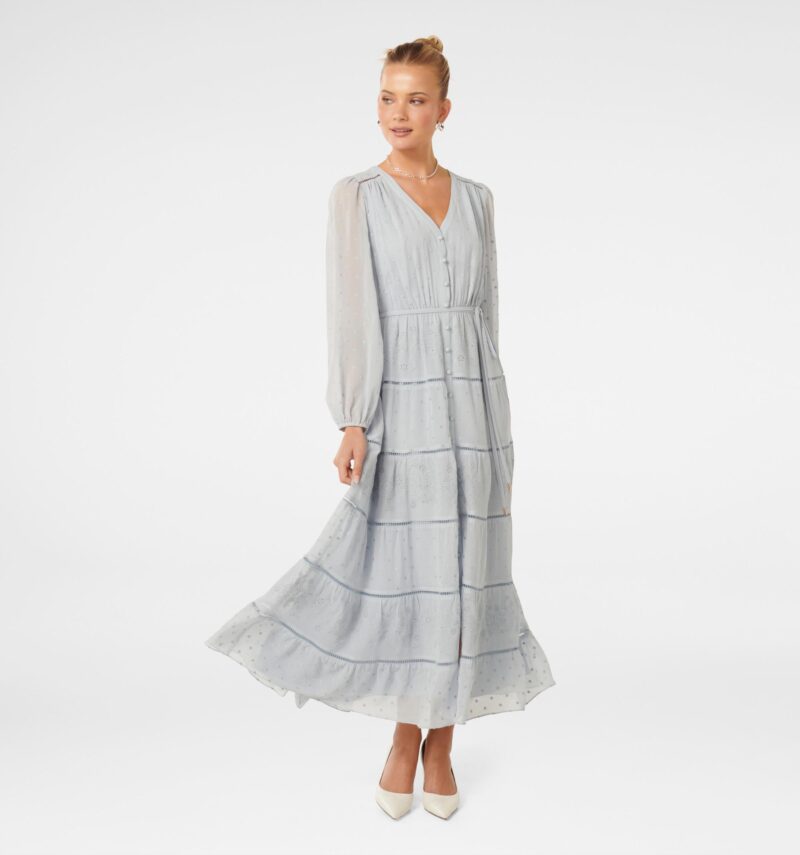 Lacey Embroidered Midi Dress