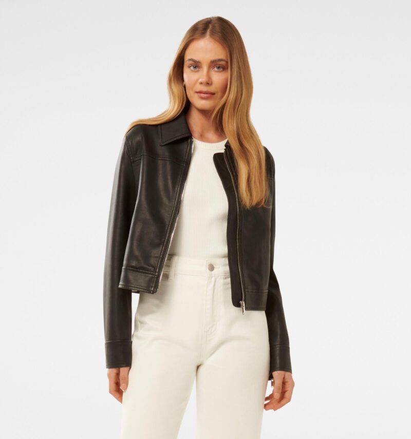 Larissa Top Collar PU Jacket