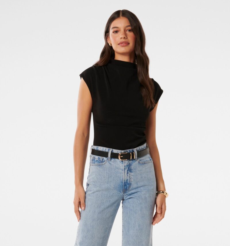 Leenah Grown On Neck Crepe Top