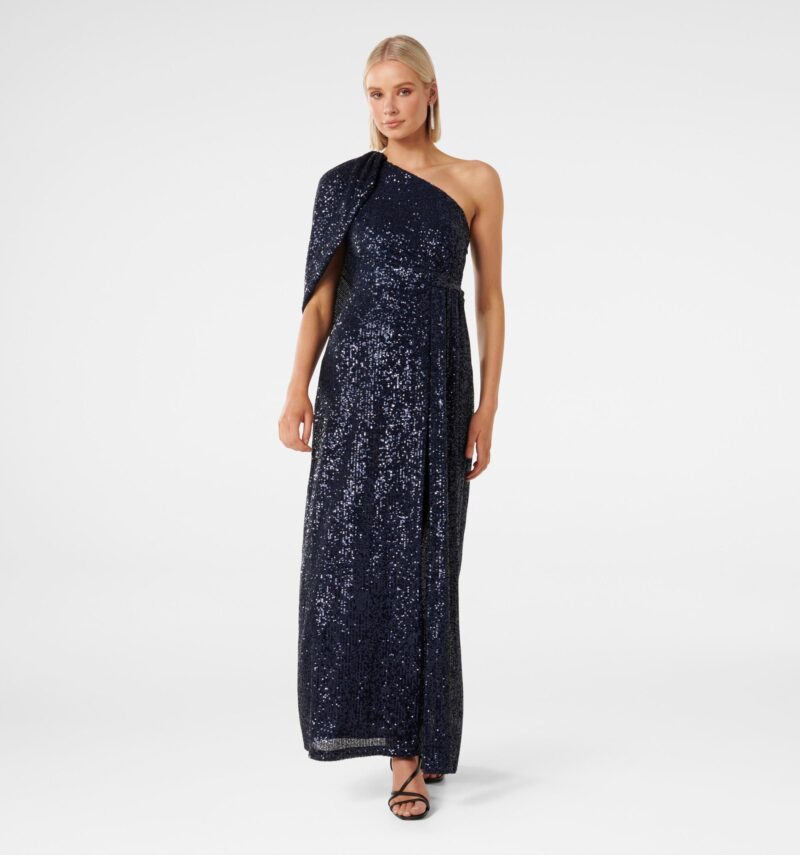 Liberty Wrap Cape Sequin Gown