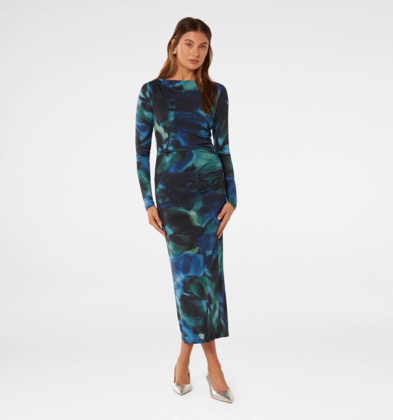 Loretta Ruched Jersey Midi Dre