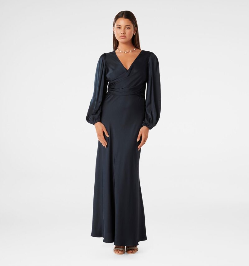 Marla Twist Front Satin Maxi D