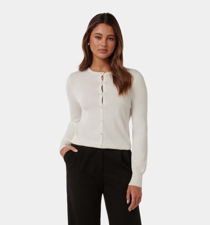 Morgan Basic Crew Knit Cardiga