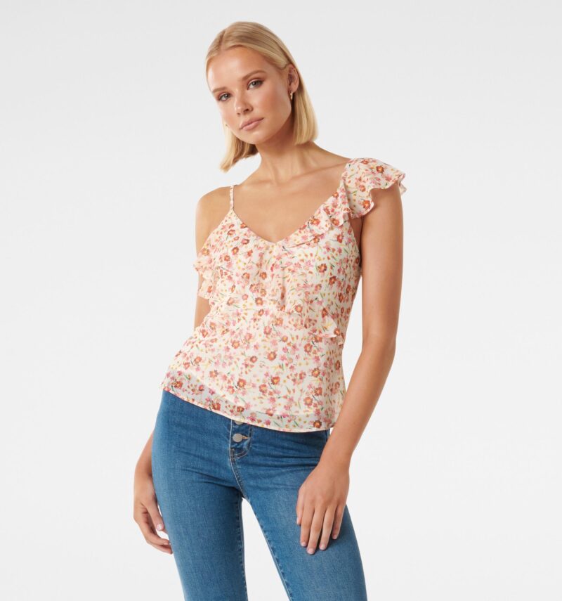 Natalya Asymmetric Ruffle Cami