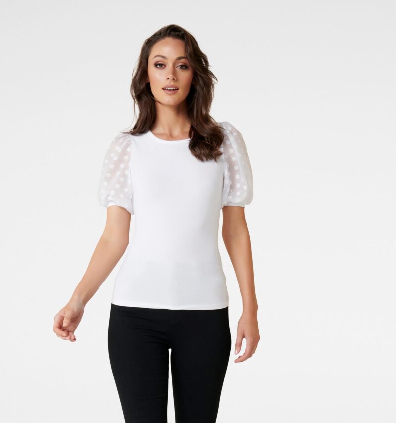 Roza Floral Orgaza Puff Sleeve