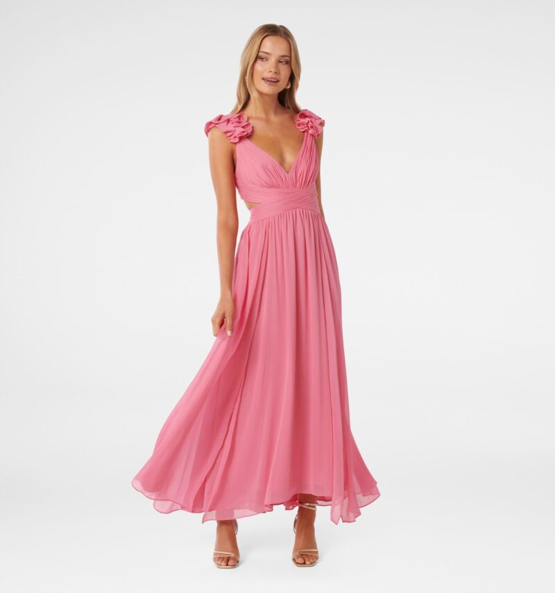 Selena Ruffle Shoulder Maxi Dr
