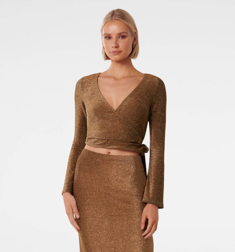 Silvana Glitter Wrap CoOrd Top