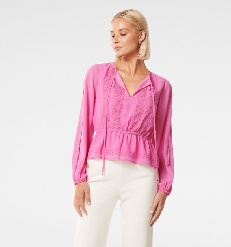 Sue Trim Spliced Blouse