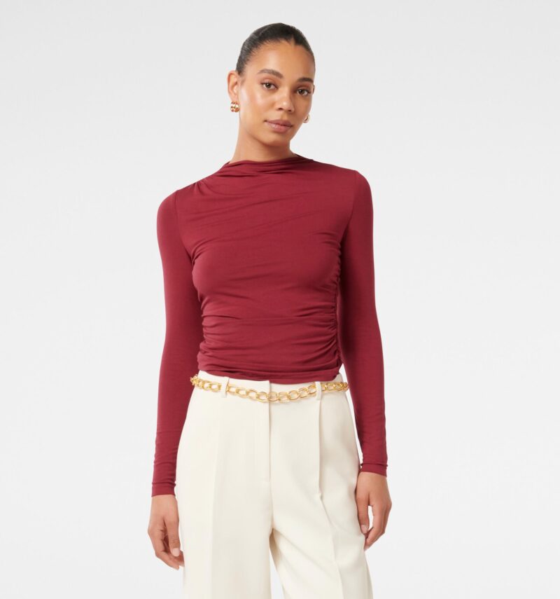 Zona Ruched Neck Top