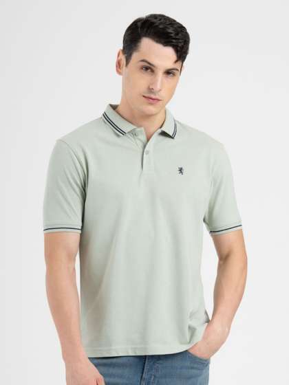 Red Tape Striped Polo Collar Tshirt